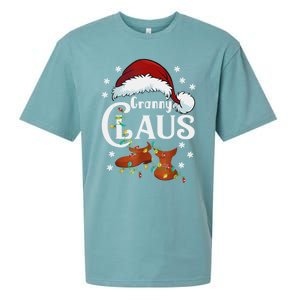 Granny Claus Matching Family Christmas Pajamas Xmas Santa Co Gift Sueded Cloud Jersey T-Shirt