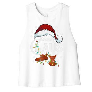 Granny Claus Matching Family Christmas Pajamas Xmas Santa Co Gift Women's Racerback Cropped Tank