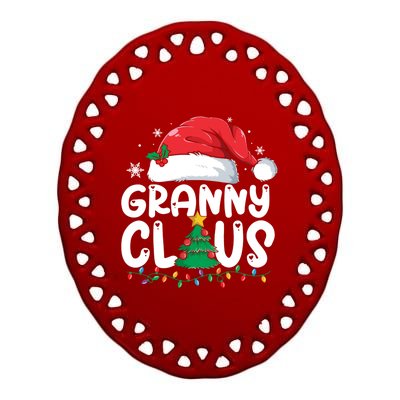 Granny Claus Matching Group Xmas Family Christmas Pajama Funny Gift Ceramic Oval Ornament