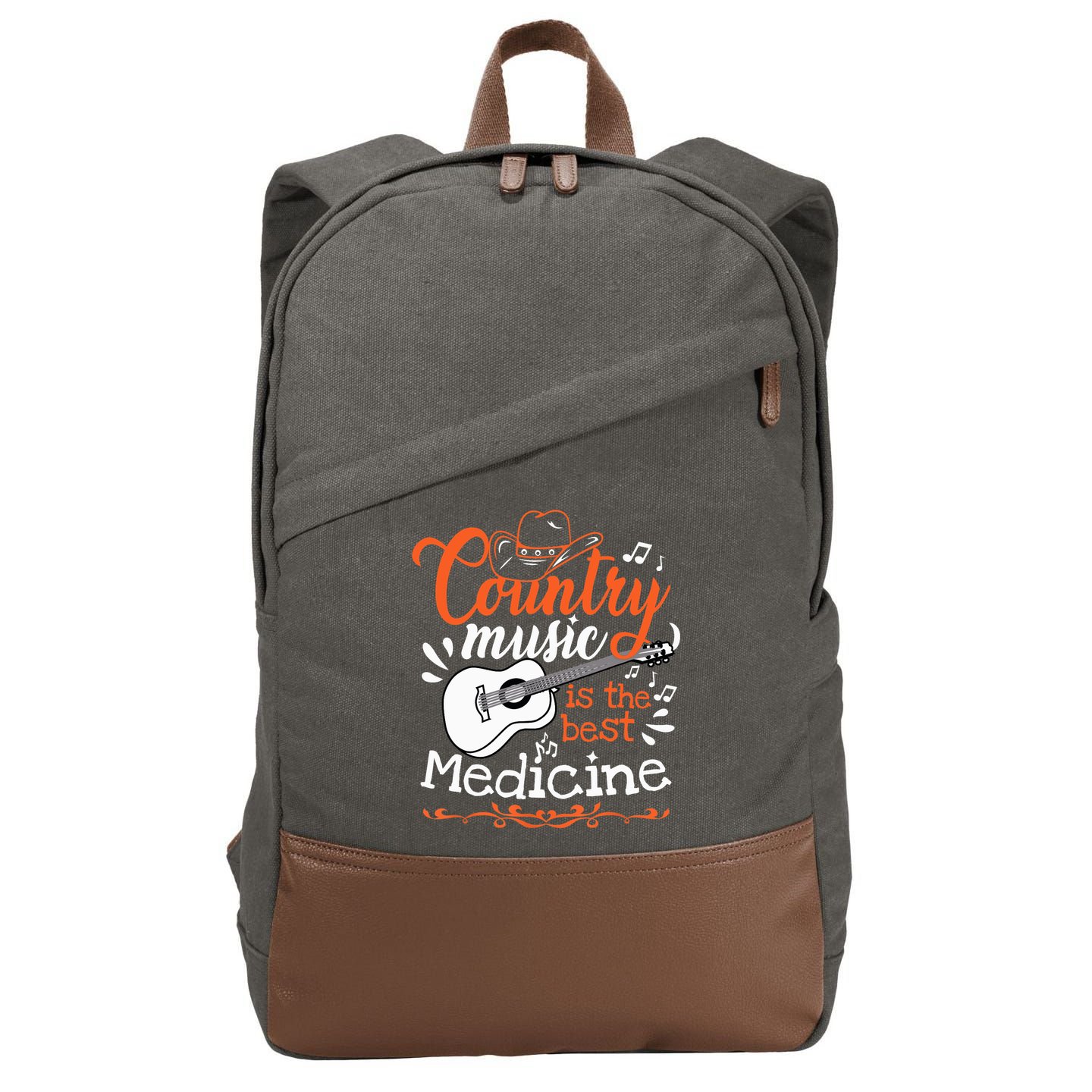 Guitar Country Music Lover Cotton Canvas Backpack