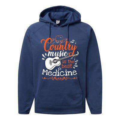 Guitar Country Music Lover Performance Fleece Hoodie