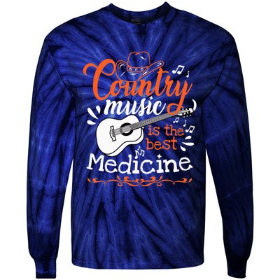 Guitar Country Music Lover Tie-Dye Long Sleeve Shirt