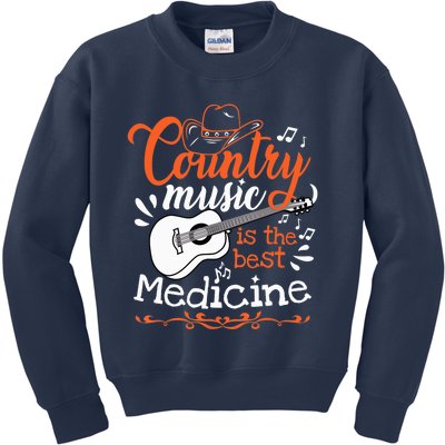 Guitar Country Music Lover Kids Sweatshirt