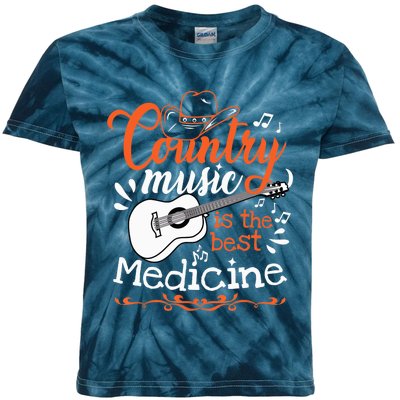 Guitar Country Music Lover Kids Tie-Dye T-Shirt