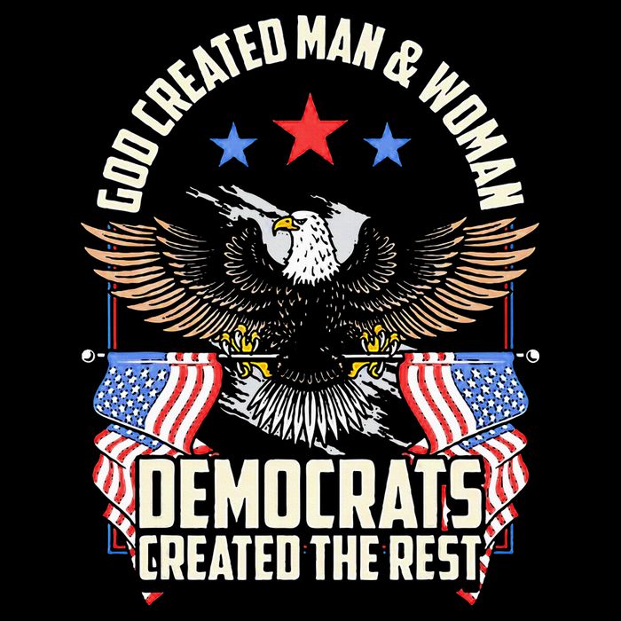 God Created Man And Woman Democrats Created The Rest Drawstring Bag