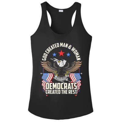 God Created Man And Woman Democrats Created The Rest Ladies PosiCharge Competitor Racerback Tank