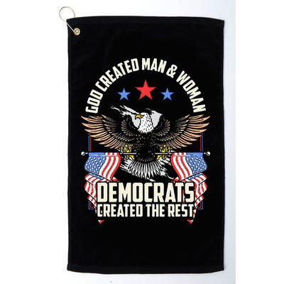 God Created Man And Woman Democrats Created The Rest Golf Towel