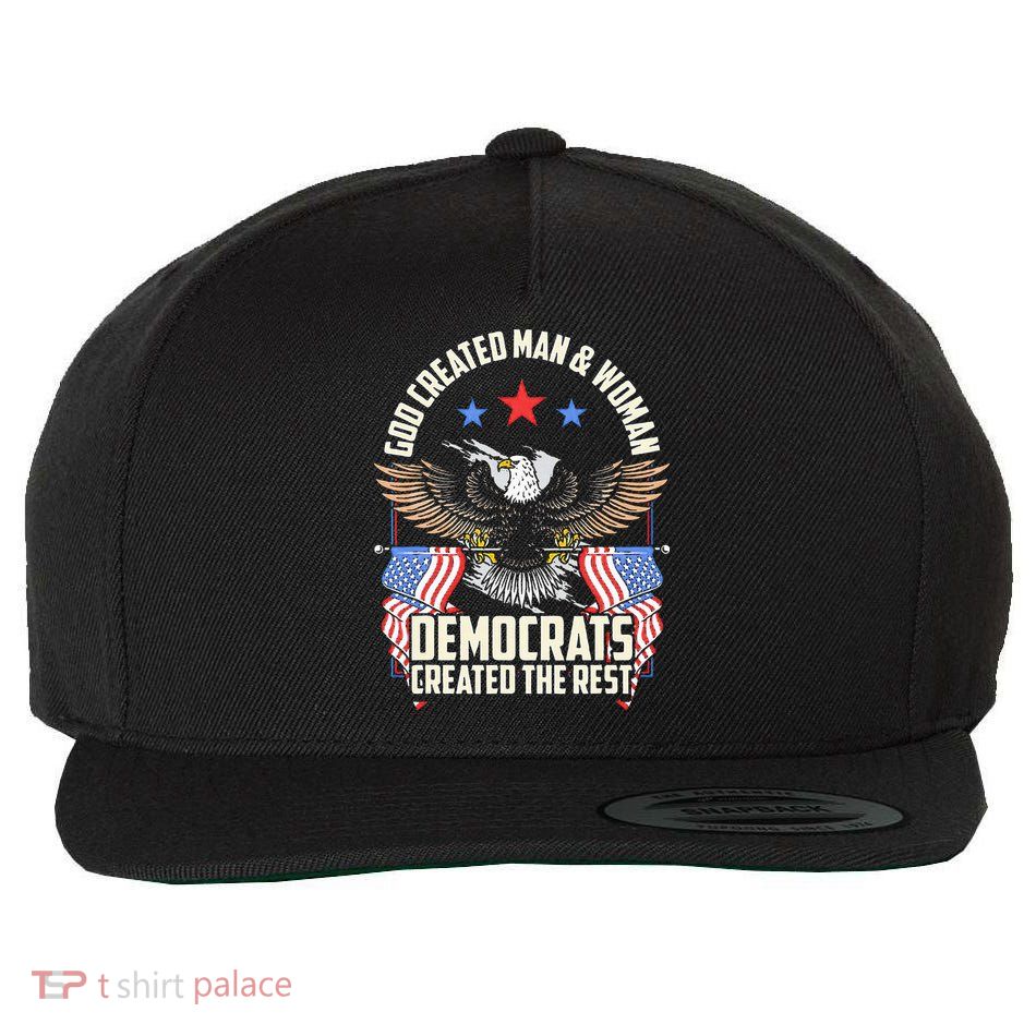 God Created Man And Woman Democrats Created The Rest Wool Snapback Cap