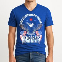 God Created Man And Woman Democrats Created The Rest V-Neck T-Shirt