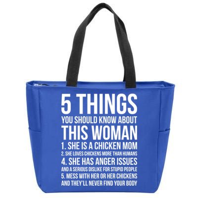 Gardening Chicken Mom 5 Things You Should Know Farmer Gift Zip Tote Bag