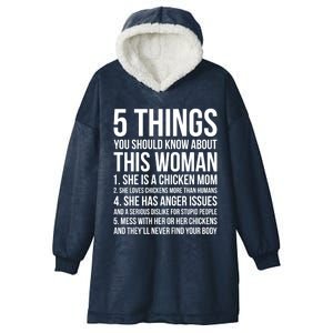 Gardening Chicken Mom 5 Things You Should Know Farmer Gift Hooded Wearable Blanket