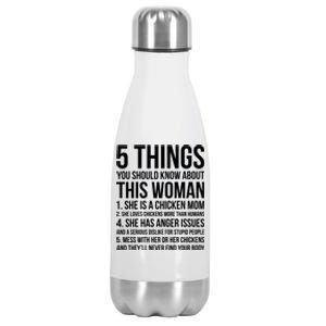 Gardening Chicken Mom 5 Things You Should Know Farmer Gift Stainless Steel Insulated Water Bottle