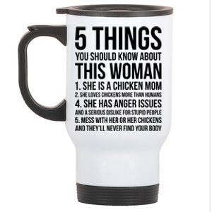 Gardening Chicken Mom 5 Things You Should Know Farmer Gift Stainless Steel Travel Mug