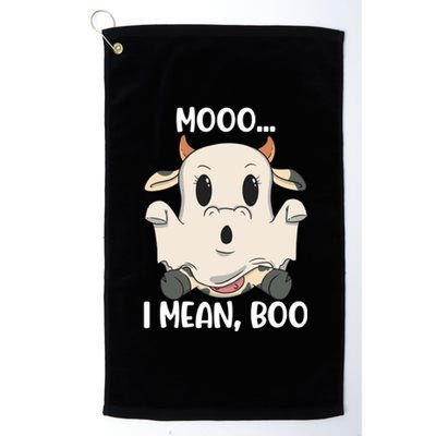 Ghost Cow Moo I Mean Boo Costume Halloween Gift Platinum Collection Golf Towel