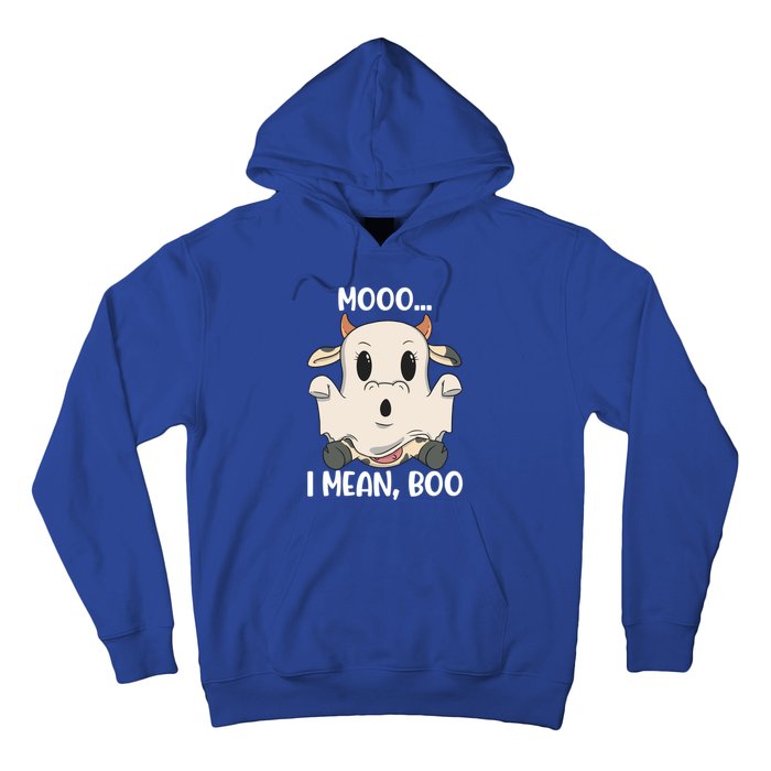 Ghost Cow Moo I Mean Boo Costume Halloween Gift Hoodie