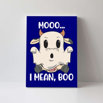 Ghost Cow Moo I Mean Boo Costume Halloween Gift Canvas