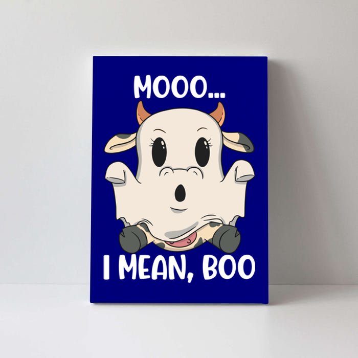 Ghost Cow Moo I Mean Boo Costume Halloween Gift Canvas