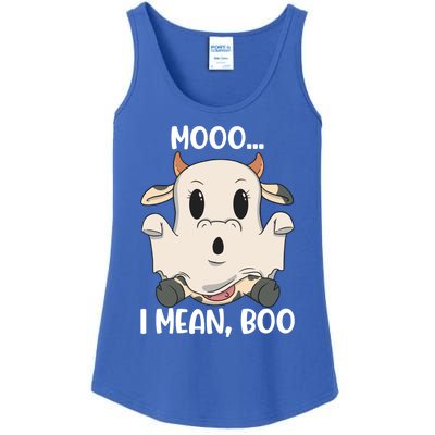 Ghost Cow Moo I Mean Boo Costume Halloween Gift Ladies Essential Tank