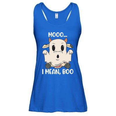 Ghost Cow Moo I Mean Boo Costume Halloween Gift Ladies Essential Flowy Tank