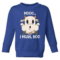 Ghost Cow Moo I Mean Boo Costume Halloween Gift Toddler Sweatshirt