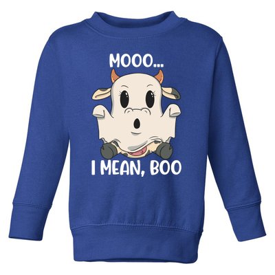 Ghost Cow Moo I Mean Boo Costume Halloween Gift Toddler Sweatshirt