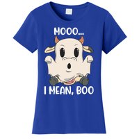 Ghost Cow Moo I Mean Boo Costume Halloween Gift Women's T-Shirt