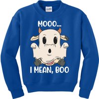 Ghost Cow Moo I Mean Boo Costume Halloween Gift Kids Sweatshirt