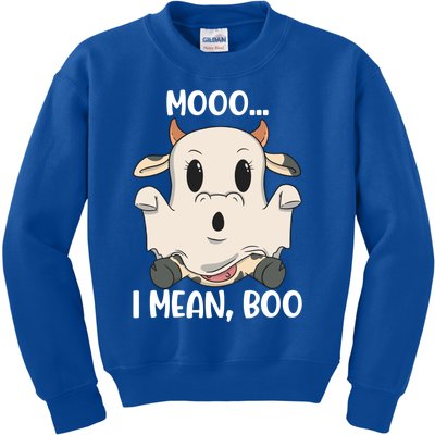 Ghost Cow Moo I Mean Boo Costume Halloween Gift Kids Sweatshirt