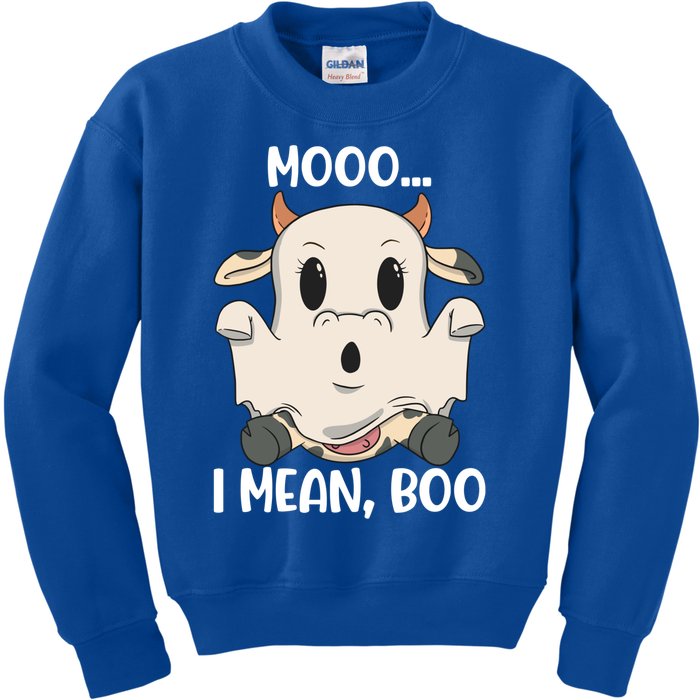 Ghost Cow Moo I Mean Boo Costume Halloween Gift Kids Sweatshirt