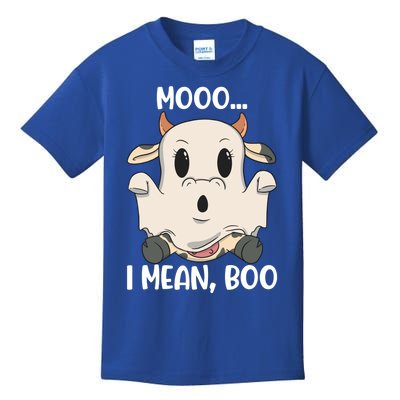 Ghost Cow Moo I Mean Boo Costume Halloween Gift Kids T-Shirt