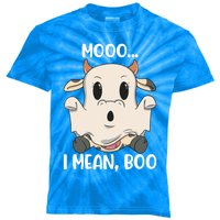 Ghost Cow Moo I Mean Boo Costume Halloween Gift Kids Tie-Dye T-Shirt