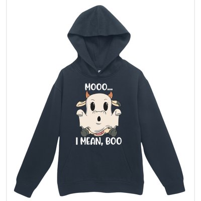 Ghost Cow Moo I Mean Boo Costume Halloween Gift Urban Pullover Hoodie