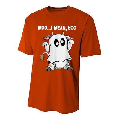 Ghost Cow Moo I Mean Boo Funny Halloween Cow Boo Meaningful Gift Performance Sprint T-Shirt