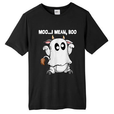 Ghost Cow Moo I Mean Boo Funny Halloween Cow Boo Meaningful Gift Tall Fusion ChromaSoft Performance T-Shirt