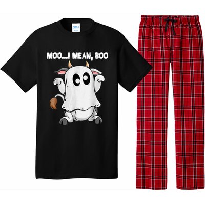 Ghost Cow Moo I Mean Boo Funny Halloween Cow Boo Meaningful Gift Pajama Set