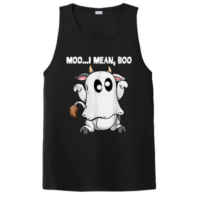 Ghost Cow Moo I Mean Boo Funny Halloween Cow Boo Meaningful Gift PosiCharge Competitor Tank