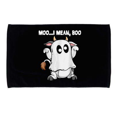 Ghost Cow Moo I Mean Boo Funny Halloween Cow Boo Meaningful Gift Microfiber Hand Towel