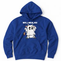 Ghost Cow Moo I Mean Boo Funny Halloween Cow Boo Meaningful Gift Hoodie