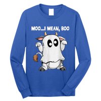 Ghost Cow Moo I Mean Boo Funny Halloween Cow Boo Meaningful Gift Long Sleeve Shirt