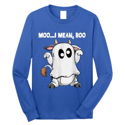 Ghost Cow Moo I Mean Boo Funny Halloween Cow Boo Meaningful Gift Long Sleeve Shirt