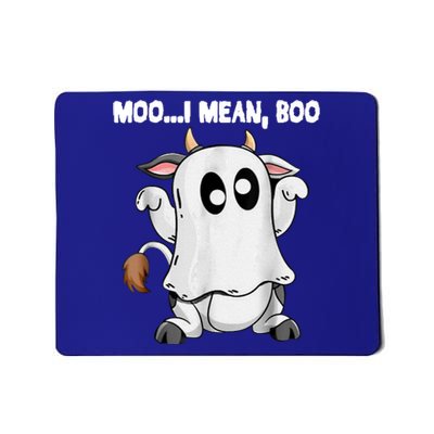 Ghost Cow Moo I Mean Boo Funny Halloween Cow Boo Meaningful Gift Mousepad