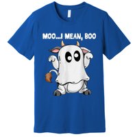 Ghost Cow Moo I Mean Boo Funny Halloween Cow Boo Meaningful Gift Premium T-Shirt