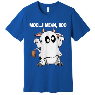 Ghost Cow Moo I Mean Boo Funny Halloween Cow Boo Meaningful Gift Premium T-Shirt