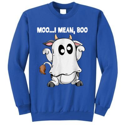 Ghost Cow Moo I Mean Boo Funny Halloween Cow Boo Meaningful Gift Tall Sweatshirt