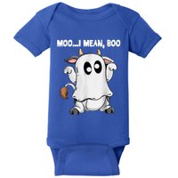 Ghost Cow Moo I Mean Boo Funny Halloween Cow Boo Meaningful Gift Baby Bodysuit