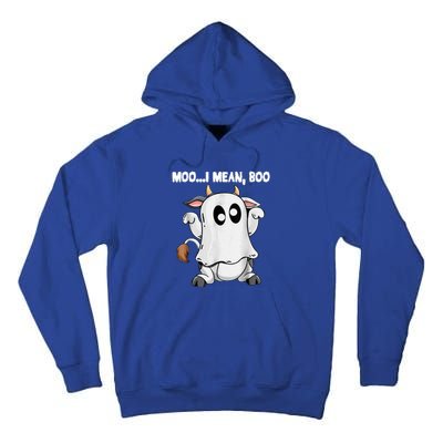 Ghost Cow Moo I Mean Boo Funny Halloween Cow Boo Meaningful Gift Tall Hoodie