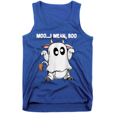 Ghost Cow Moo I Mean Boo Funny Halloween Cow Boo Meaningful Gift Tank Top