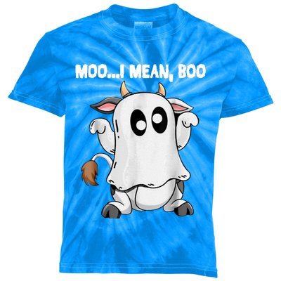 Ghost Cow Moo I Mean Boo Funny Halloween Cow Boo Meaningful Gift Kids Tie-Dye T-Shirt