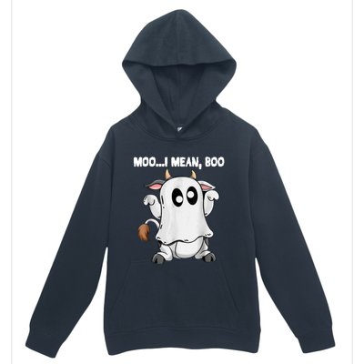 Ghost Cow Moo I Mean Boo Funny Halloween Cow Boo Meaningful Gift Urban Pullover Hoodie