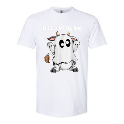 Ghost Cow Moo I Mean Boo Funny Halloween Cow Boo Meaningful Gift Softstyle CVC T-Shirt